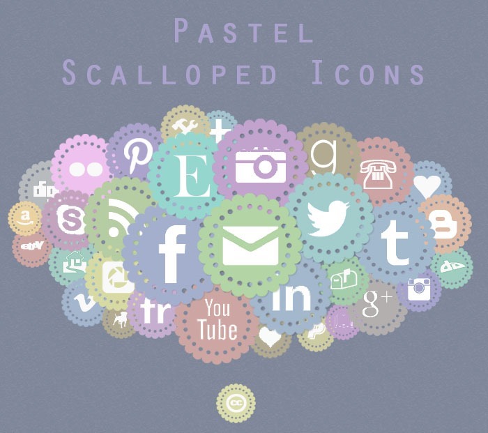 free pastel scalloped icons