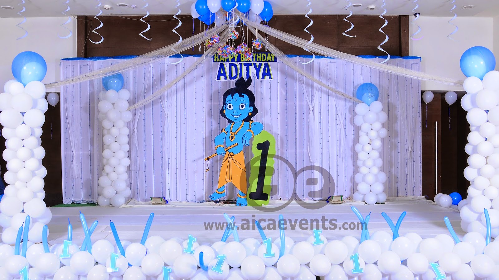 aicaevents Krishna Theme Birthday  party  Decorations 