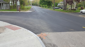 new pavement on a section of Pleasant St was completed during the week