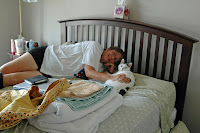 Click for Larger Image of ZoAnn and Mu on Bed