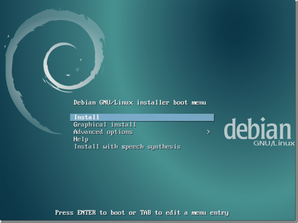 Tampilan Awal Sebelum Install Debian 