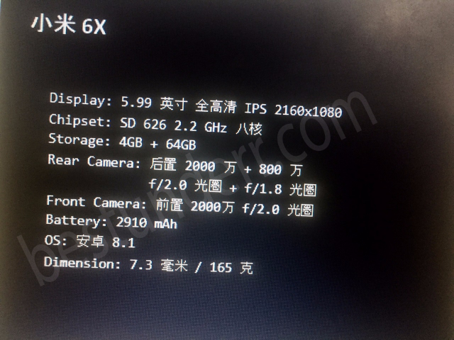 Xiaomi Mi A2 Leak Weibo