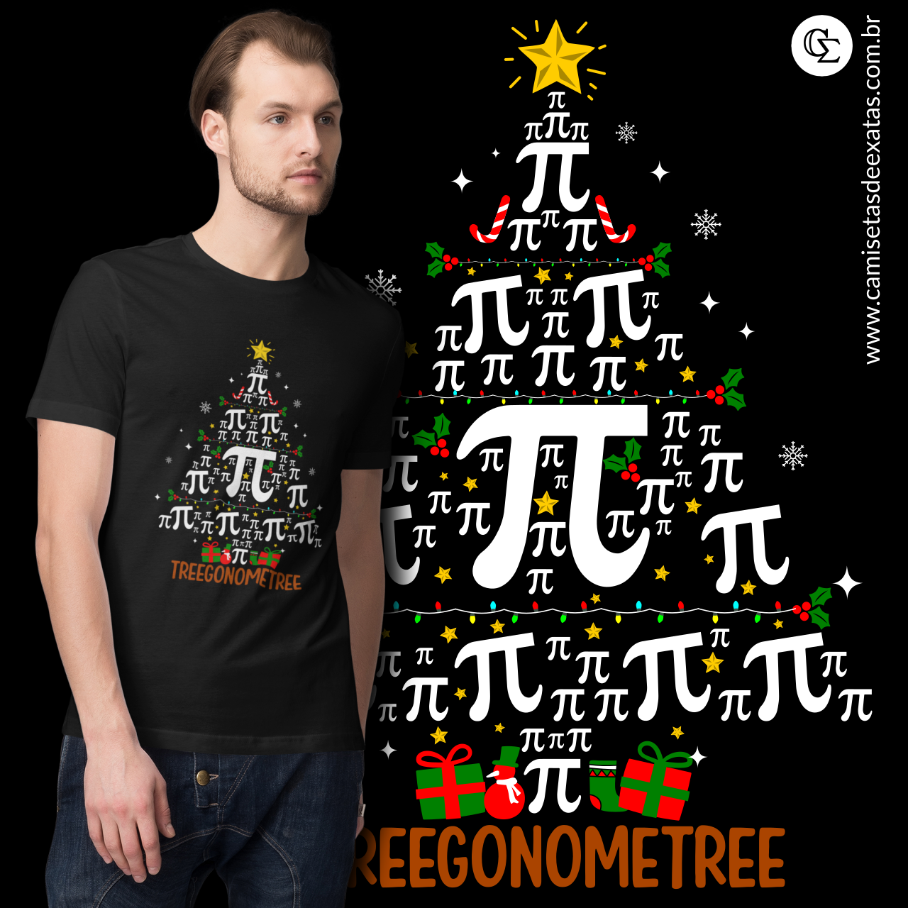 Camiseta Árvore de Natal de Matemático
