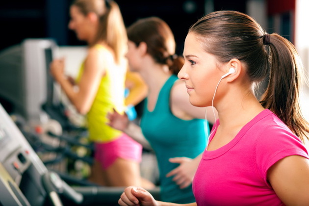 working out at a gym