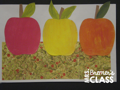 Fall apple art activities with a focus on mixing colors