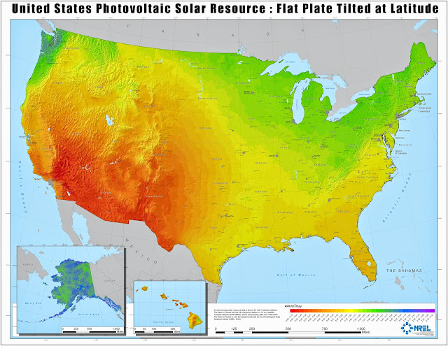 Solar potential heat map