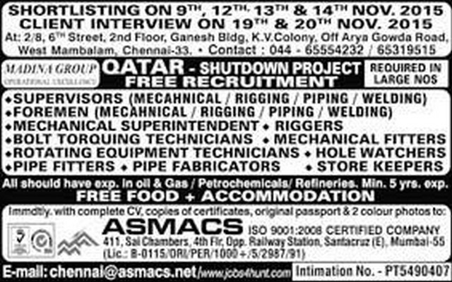 Qatar free job recruitment