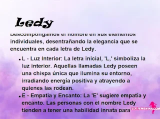 ▷ Significado del nombre Ledy (✔)