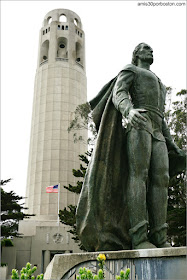 Torre Coit y Estatua de Cristóbal Colón en San Francisco