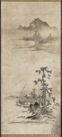 LANDSCAPE, hanging scroll by Bunsei (mid 15th century)