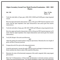 11th 12th Practical Exam Question Paper 2023