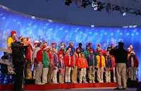 Members of The Singing Angels choir, under the direction of Charles Eversole, perform Thursday evening, Dec. 7, 2006, during the 2006 Christmas Pageant of Peace and lighting of the National Christmas Tree on the Ellipse in Washington, D.C. White House photo by Kimberlee Hewitt.