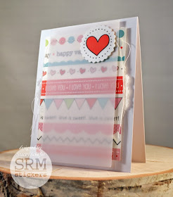 SRM Stickers Blog - Love Cards Trio by Stacey - #valentine #borders #punchedpieces #stickers #heartdoily #labels #twine #shimmer #glassinebags