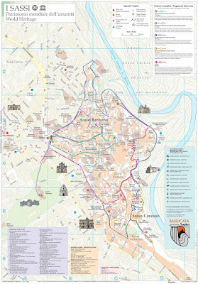 Mapa turístico de Matera.