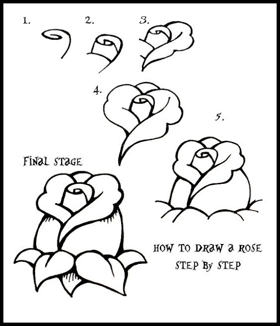 How To Draw Roses In Simple Steps