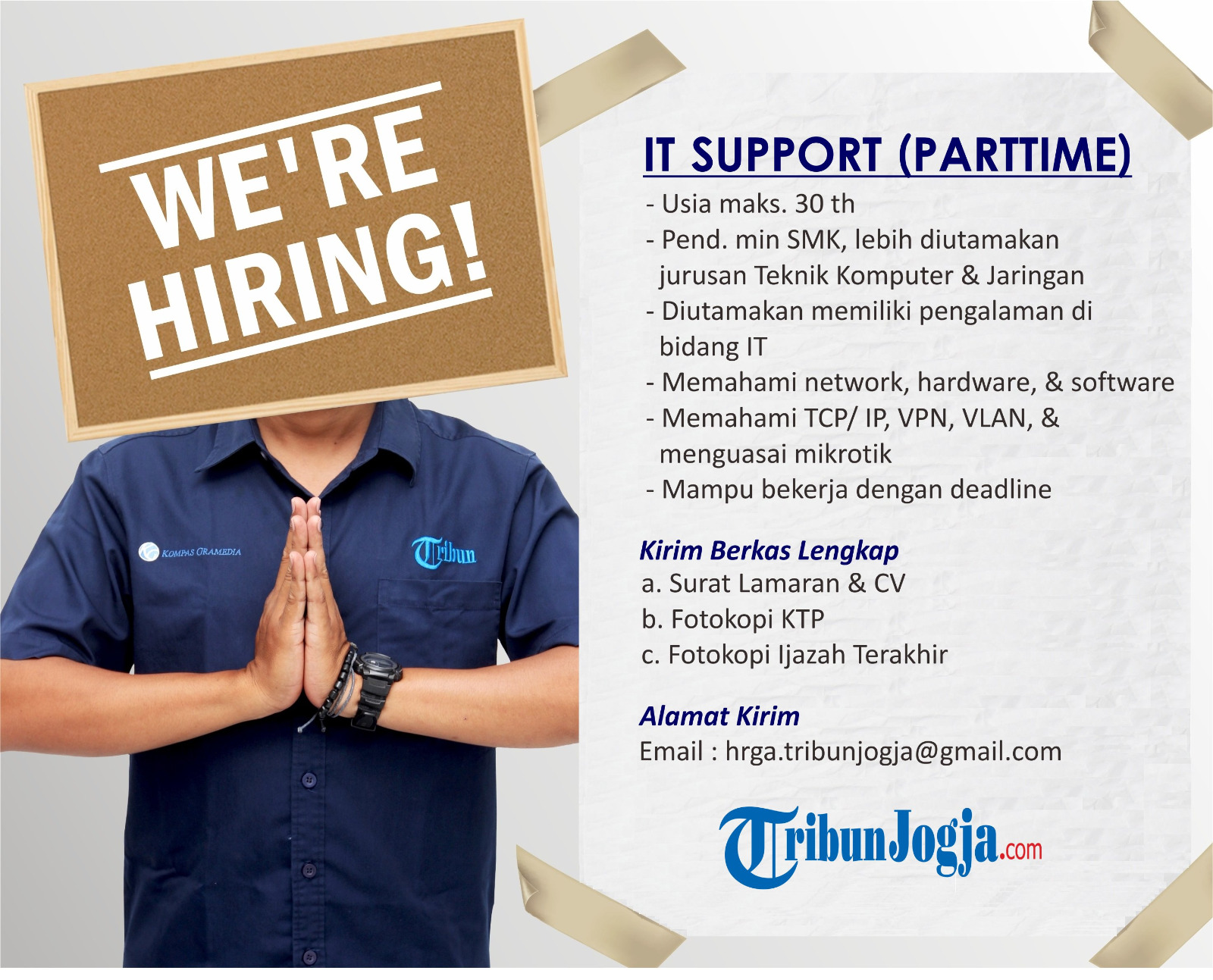 Loker IT Support Part Time di TribunJogja.com