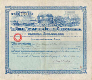 The "Shell" Transport and Trading Company Limited stock certificate