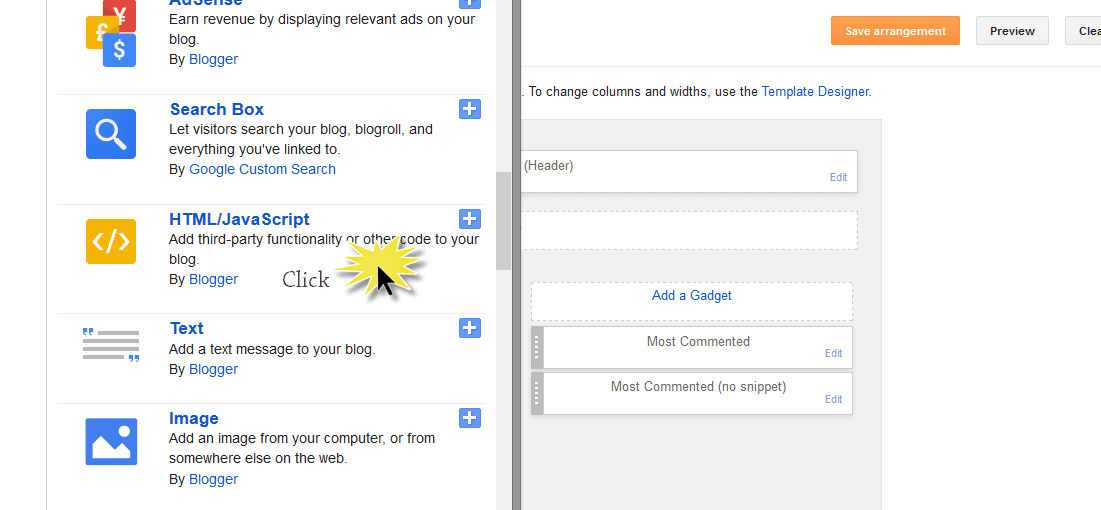How To Add an Instagram Widget in a Blogger Blog 6 add html javascript gadget