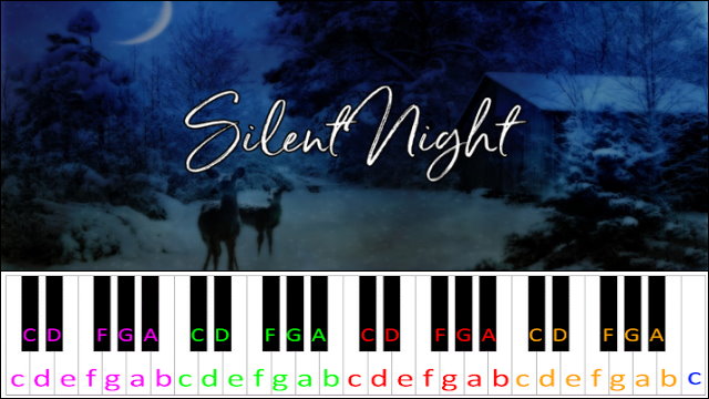 Silent Night by Franz Gruber (Advanced Version) Piano / Keyboard Easy Letter Notes for Beginners