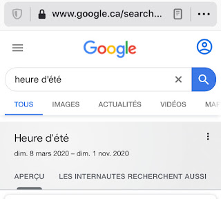 Google Recherche : reccourci heure