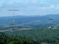 Panoràmica vers el sud-oest, amb el Castell de Balsareny i els masos de Vilagaià i Argelaguers