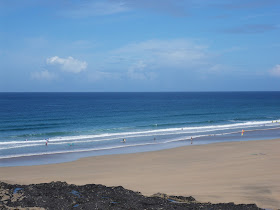 The sandy Fistral Beach, Newquay Cornwall