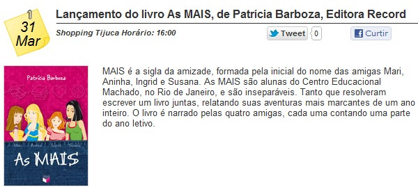 Data de lançamento de As Mais da Patrícia Barboza