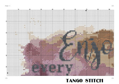 Watercolor cross stitch pattern - Tango Stitch