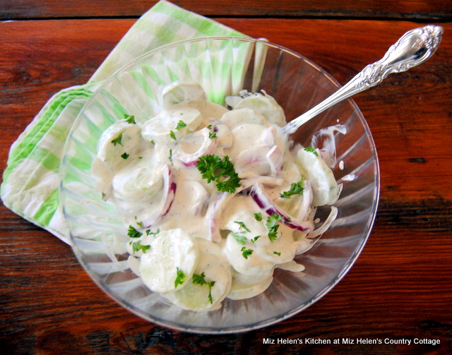 Old Fashioned Cucumber Salad at Miz Helen's Country Cottage