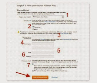 Formulir pendaftaran google adsense4