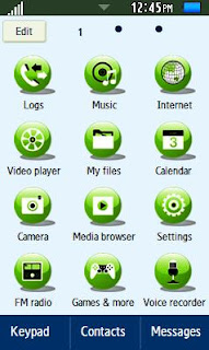 Samsung GT-C6712 Cute Green Waterdrop Theme Free Download Menu