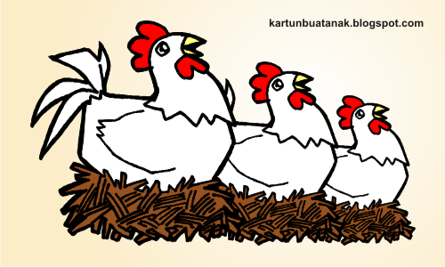 Mewarnai Gambar Ayam Peternakan Kampung Pemandangan
