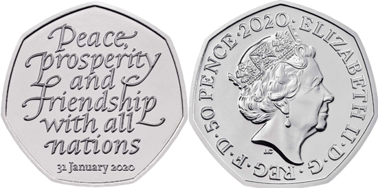 United Kingdom 50 pence 2020 - Brexit