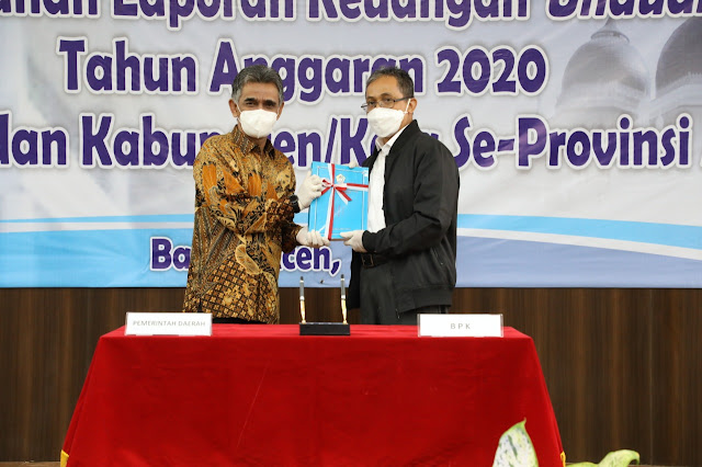 Bupati Aceh Utara Serahkan LKPD Unaudited 2020 Kepada BPK RI