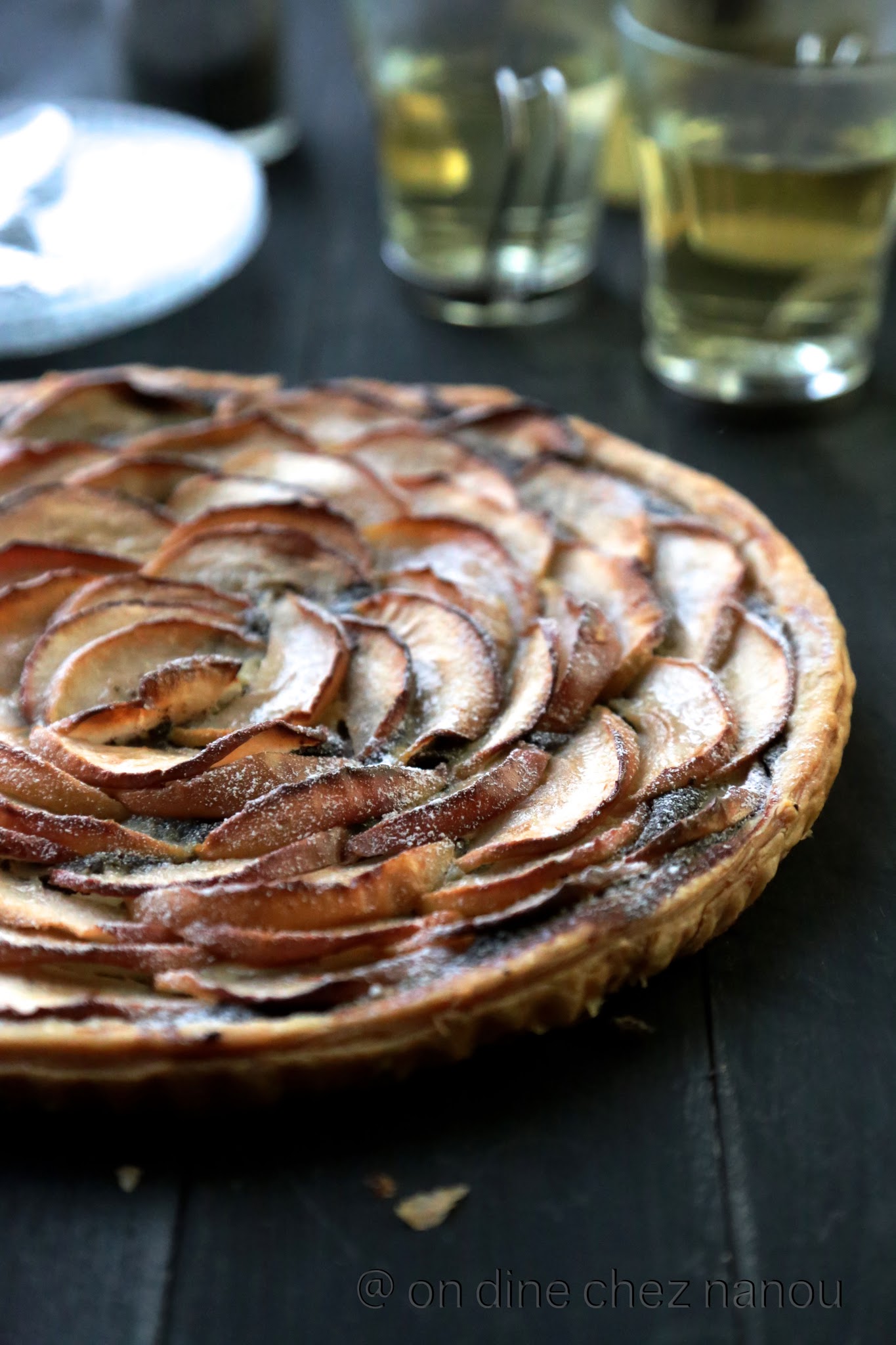 tarte aux pommes , pavot , pâte feuilletée express