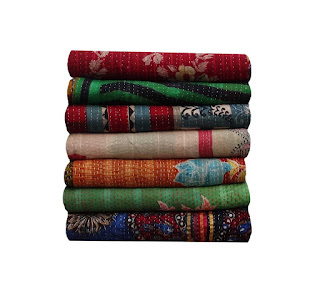 Wholesale Vintage Sari Kantha Quilt Indian Handmade Reversible Kantha Throw