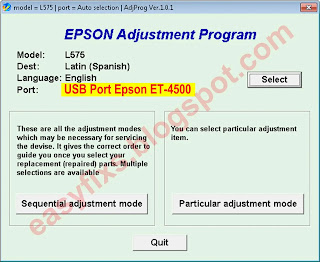 Adjustment Program Epson ET-4500 - Latin ver.1.0.1