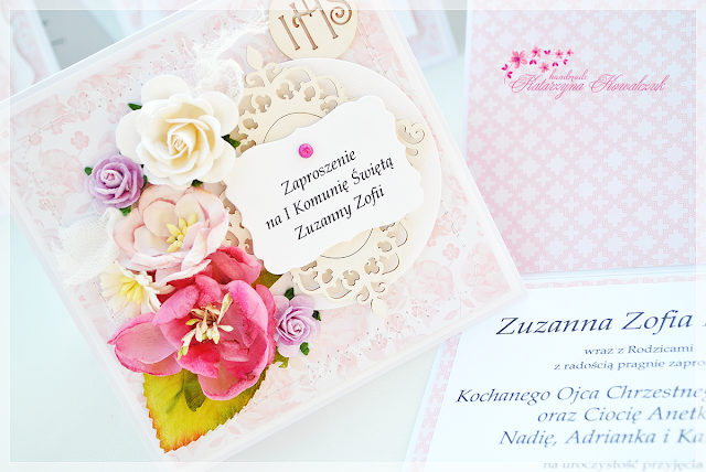 Zaproszenie na Pierwszą Komunię Świętą, scrapbooking