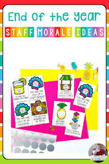 Looking for fantastic ways to show your staff how much you appreciate them as the year draws to a close? Use these exciting, fun, and creative end of the year staff morale ideas to end your year on a positive note for everyone at your school. #tarynsuniquelearning #endoftheyearstaffmoraleideas #summerstaffideas #staffmorale