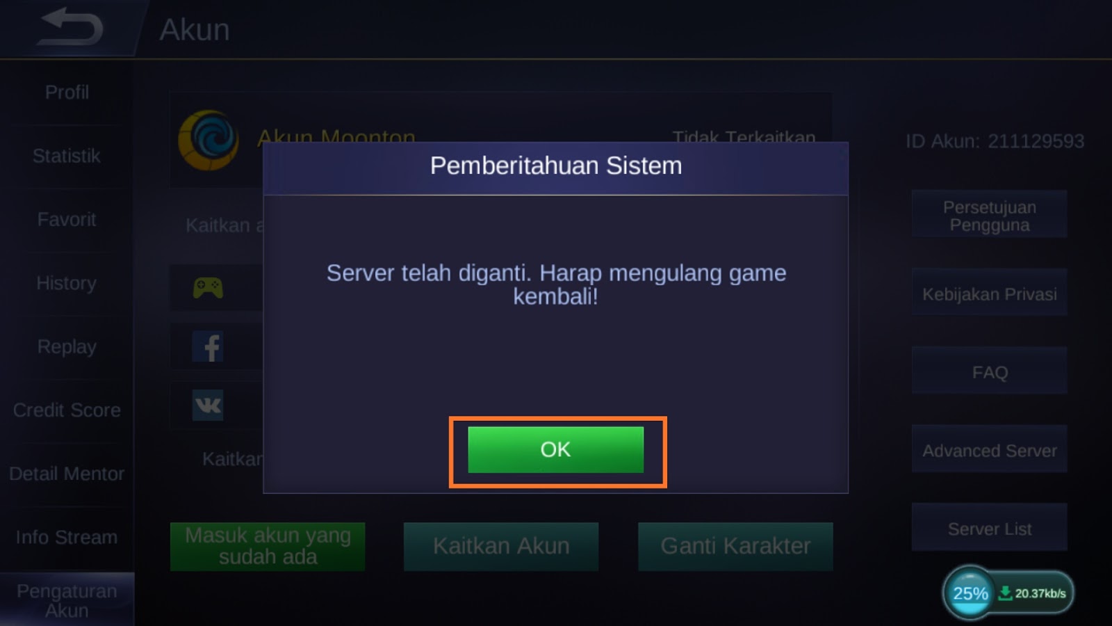 Cara Masuk Advanced Server di Mobile Legends - Harygamerd