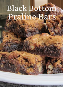 Food Lust People Love: These guys are called Black Bottom Pecan Praline Bars and they are a big chocolately chewy, crunchy stack of evil. Make some to take to a friend's house. You probably shouldn't be alone in your house with them. Fair warning.