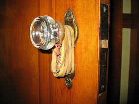 rubber bands on a doorknob