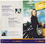 A Lufthansa brochure from 1999 introducing the new automatic check in . (lh lufthansa quick check in )