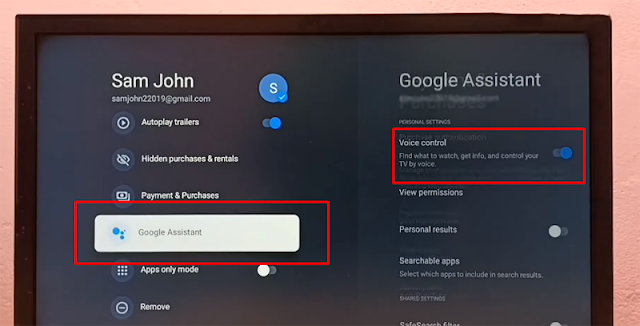 cách tắt giọng nói Google trên tivi TCL