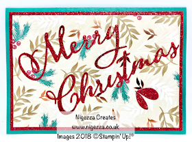 Simple Christmas Card Using Merry Christmas Die & Joyous Noel DSP Nigezza Creates