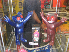 Blue and Red Prototype Believe Dero Resin Figures by Jermaine Rogers