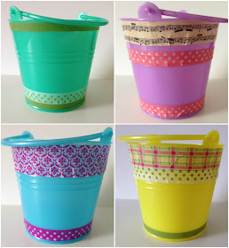 Washi tape mini buckets craft