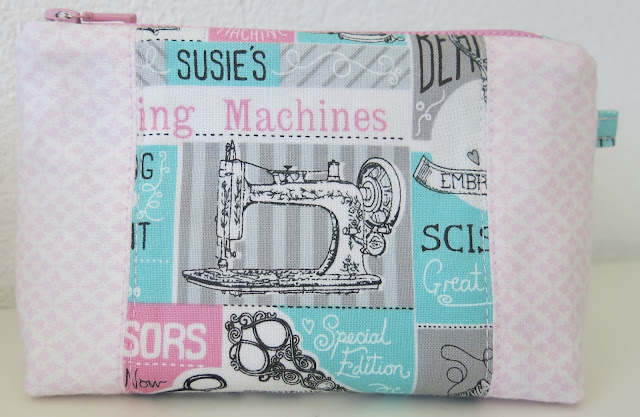 Zip pouch - Pattern from Michelle Patterns - Sewing theme fabric