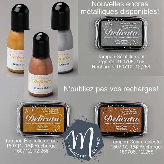 nouvelles encres métallisées Stampin' Up!