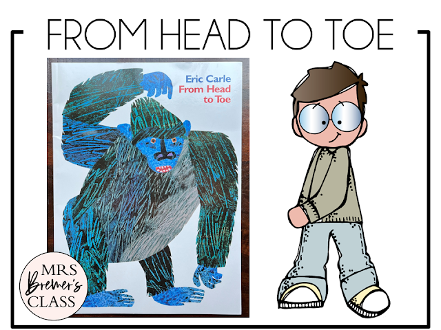 From Head to Toe book activities unit with read aloud companion printables, reading comprehension worksheets, literacy lesson ideas, and a craft